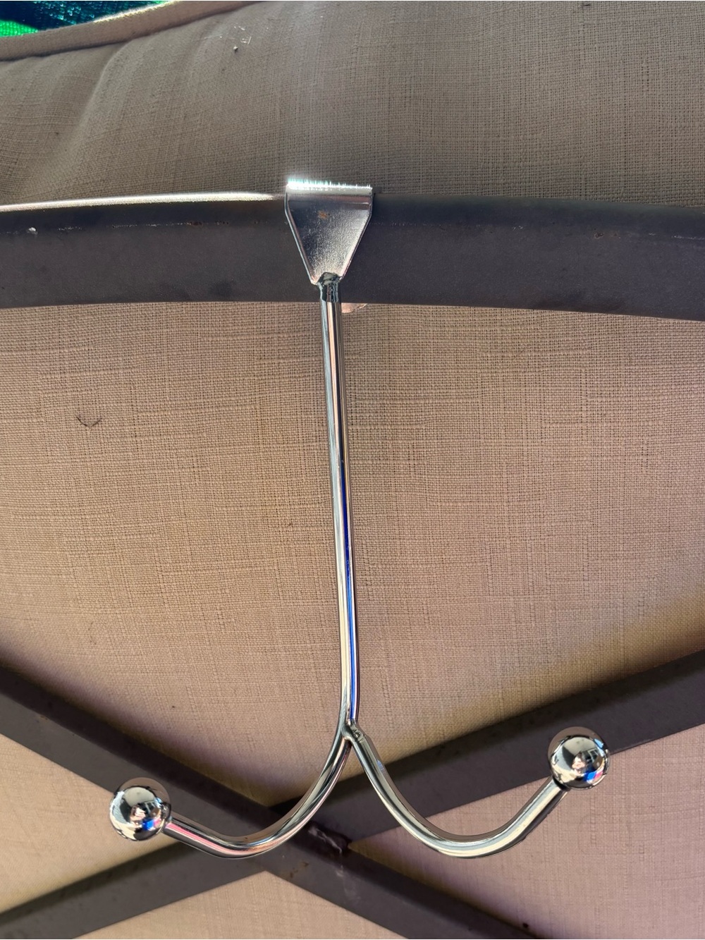 Chrome Double Door Hook - Silver Dorm room core organization hook